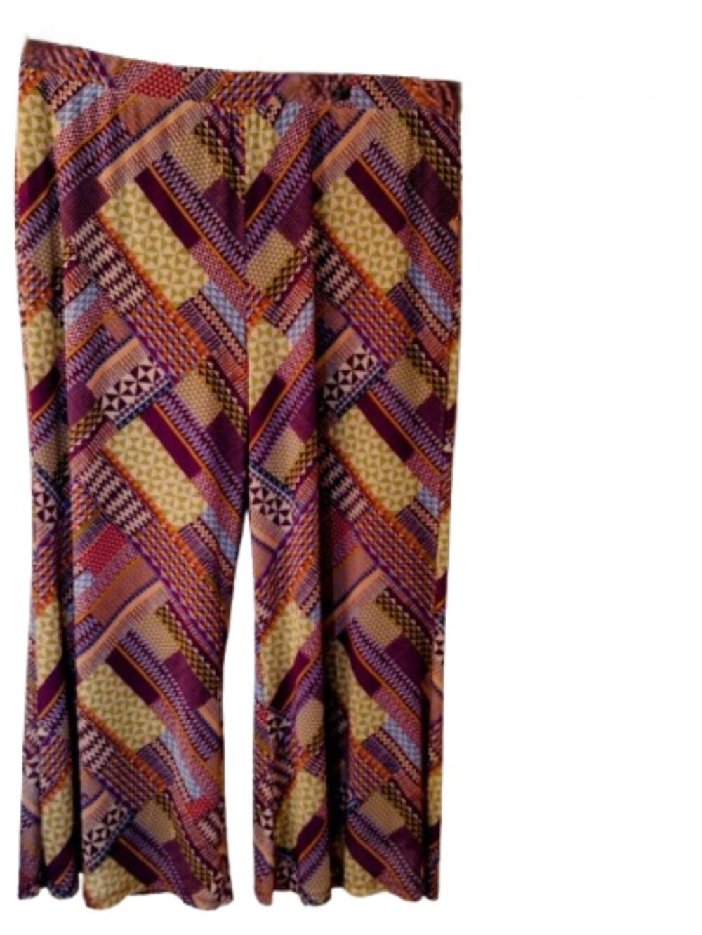 Antthony Women's Printed Mesh Knit Wide-Leg Pull-On Pants, Size 2X, Magenta